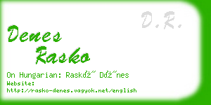 denes rasko business card